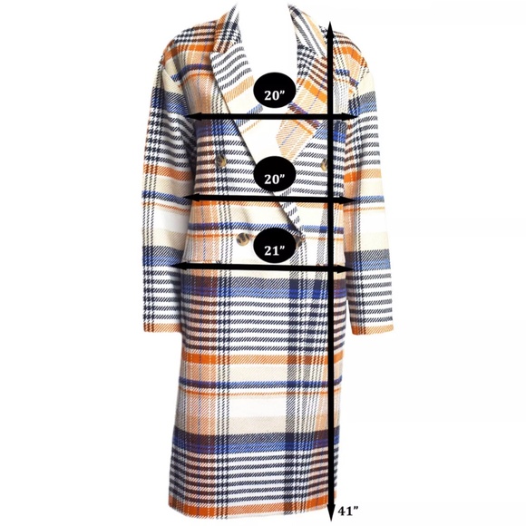 Elie Tahari Coat Cloverleaf Notch Lapel Jacket Spicy Sapphire Plaid Size 6 $70 - Picture 7 of 7